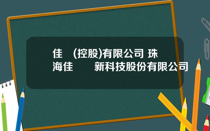 佳訊(控股)有限公司 珠海佳訊創新科技股份有限公司